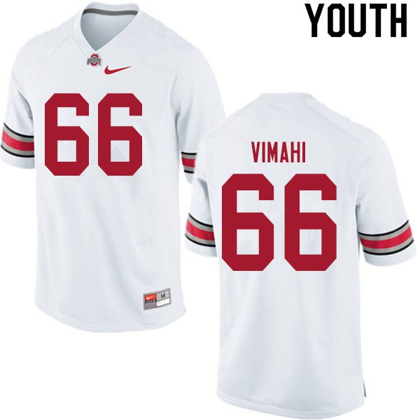 Ohio State Buckeyes #66 Enokk Vimahi Youth Stitch Jersey White OSU95710